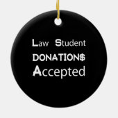 Donaties van wetsstudenten geaccepteerd keramisch ornament (Achterkant)