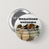Donaties welkom_ ronde button 5,7 cm (Voorkant /achterkant)