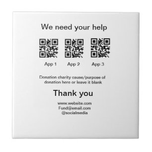 Donatieverzameling fooi potje voeg je q r naam toe tegeltje