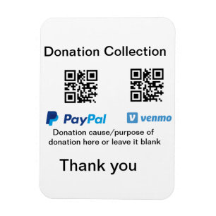 Donatieverzameling fooi potje voeg je QR naam toe Magneet
