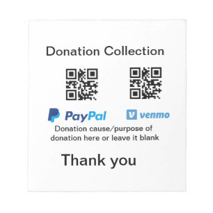 Donatieverzameling fooi potje voeg je QR naam toe Notitieblok