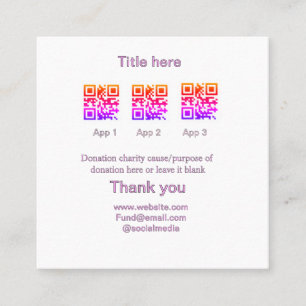 Donatieverzameling fooi potje voeg je QR naam toe Vierkante Visitekaartje