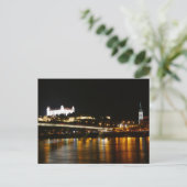 Donau bij nacht, Bratislava, Slowakije Briefkaart (Staand voorkant)