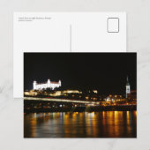 Donau bij nacht, Bratislava, Slowakije Briefkaart (Voorkant / Achterkant)