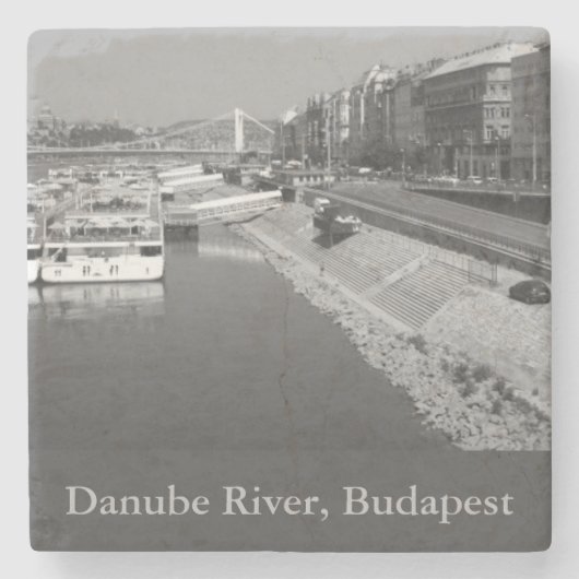 Donau, Boedapest, Hongarije Stenen Onderzetter (Voorkant)