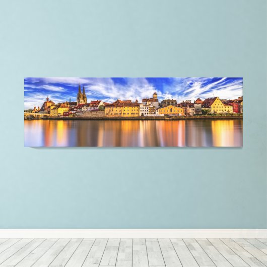 Donau, Duitsland, omwikkeld doek Canvas Afdruk (Insitu (Houten vloer))