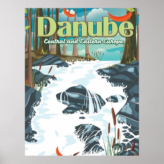 Donau Europese Rivier Reizen poster (Voorkant)