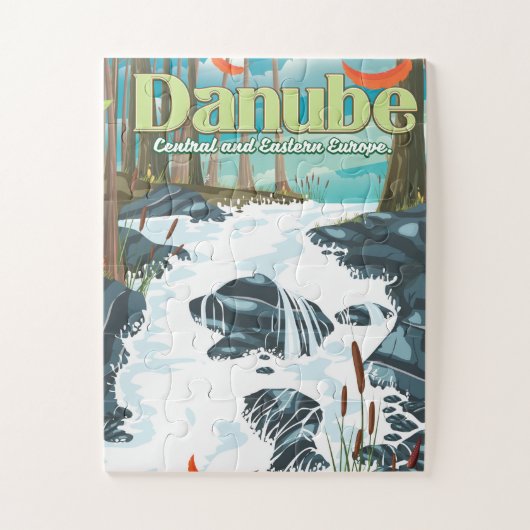 Donau Europese Rivier Reizen poster Legpuzzel (Verticaal)