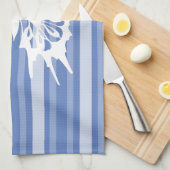 Donau-Victoriaans streep met vlinder Theedoek (Quarter Fold)