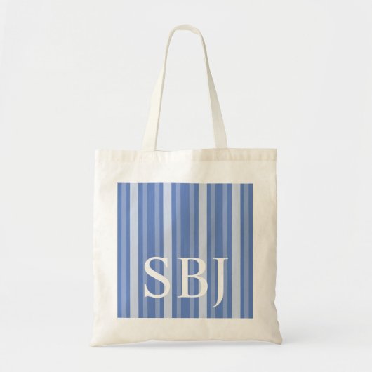 Donau Victoriaans Stripe met monogram Tote Bag (Voorkant)