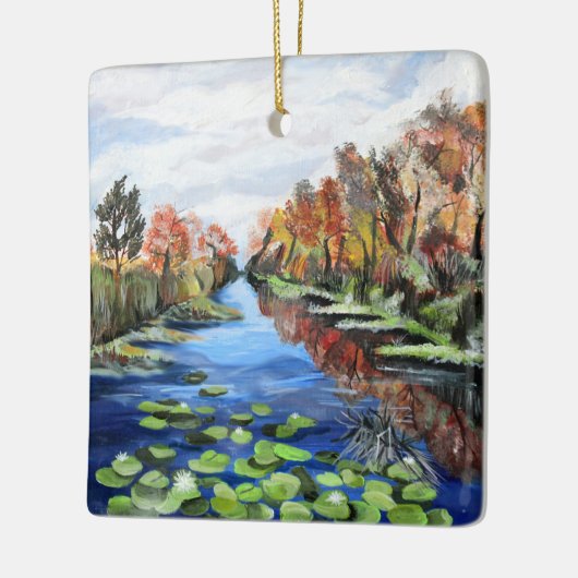 Donaudelta Picturesque, Roemeense rivier Keramisch Ornament (Links)