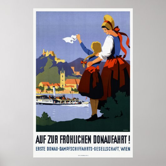 Donaufahrt Donau Austria Vintage Poster 1935 (Voorkant)