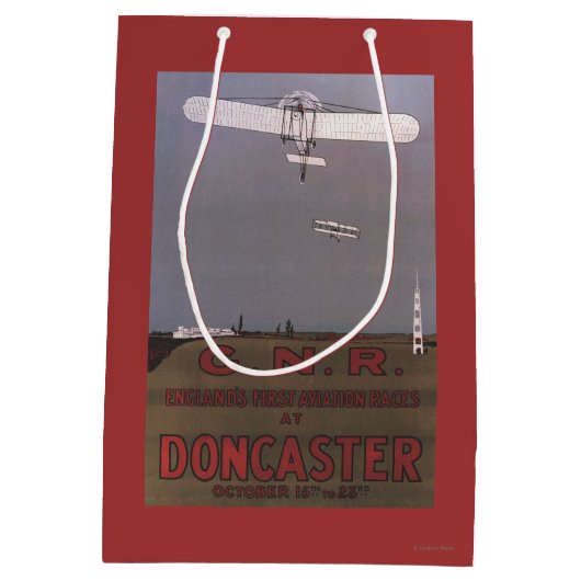 Doncaster, Engeland - First Aviation Races Medium Cadeauzakje (Achterkant)