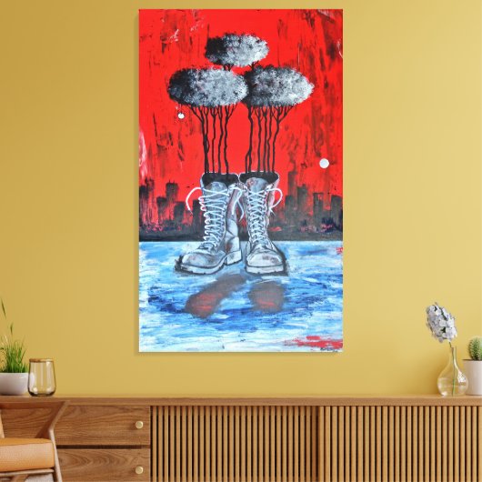 Donde La Huella Quedó Marcada Canvas Afdruk (Insitu (Woonkamer))