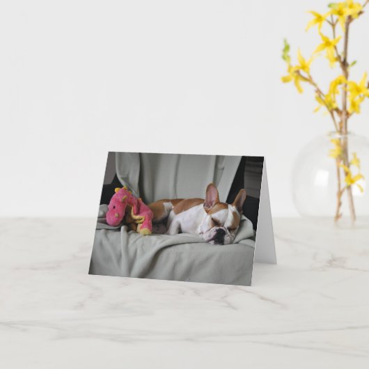 Donder de Wenskaarten van de Buldog Kaart (Gele Bloem)