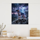 Donder Duitse Herdershond Bliksem Kunst Poster (Keuken)