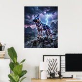 Donder Duitse Herdershond Bliksem Kunst Poster (Thuiskantoor)