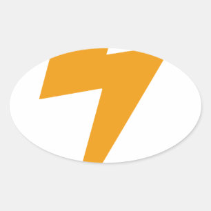 Donder Energie Geel Print Ovale Sticker