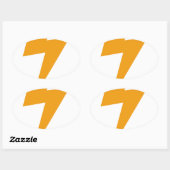 Donder Energie Geel Print Ovale Sticker (Vel)