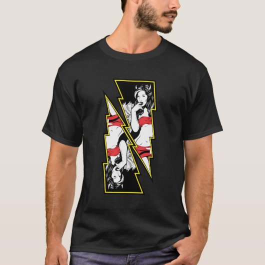 Donder meisje met hoorns t-shirt (Voorkant)