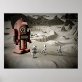 Donder Robot en Speelgoed spacemen Retro gestyleer Poster (Voorkant)
