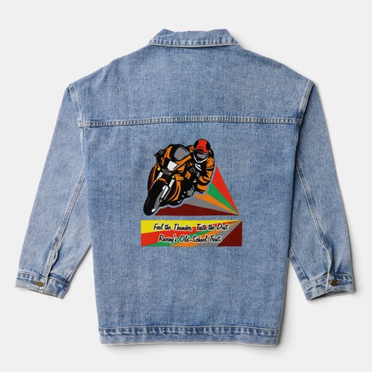 Donder & Stof: Retro Racende Sfeer Denim Jacket (Achterkant)