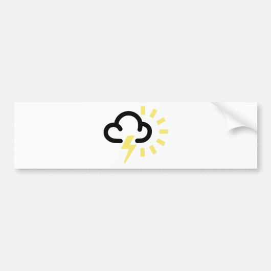 Donder Storm: Weergavevoorspelling van de retro Bumpersticker (Voorkant)