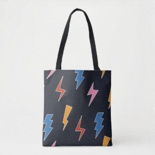 Donderbollen naadloos patroon, handgetekende bliks tote bag