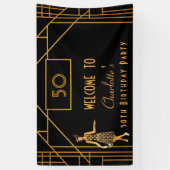 Donderdag 1920: zwarte gouden hertogin deco spandoek (Verticaal)