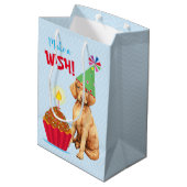 Donderdag Cupcake Vizsla Middelgrote Gift Bag Medium Cadeauzakje (Achterkant Gekanteld)