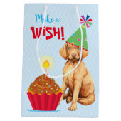 Donderdag Cupcake Vizsla Middelgrote Gift Bag Medium Cadeauzakje (Achterkant)