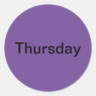 Donderdag Dag van de Week Paarse Stickers
