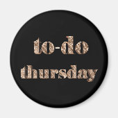 Donderdag Elegante Typografie Zwart en Goud Magneet (Voorkant)