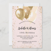 Donderdag feest bloeiende roze gouden ballonnen lu kaart (Voorkant)