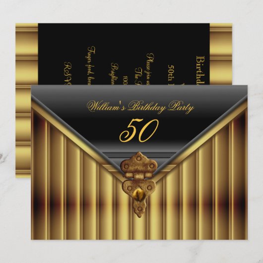 Donderdag in de Rustic Gold Black Metal Lock Kaart (Voorkant / Achterkant)