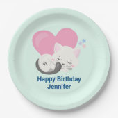 Donderdag in het hoesje van de witte kat papieren bordje (Voorkant)