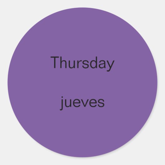 Donderdag jueves Engels naar Spaans Stickers (Voorkant)
