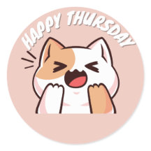 DONDERDAG KATTE KLASSIEKE RONDE STICKER
