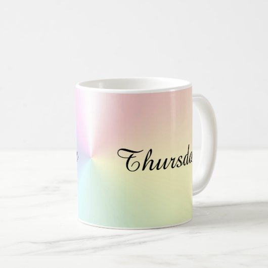 Donderdag Mok Shimmer Coffee van Janz (Voorkant rechts)