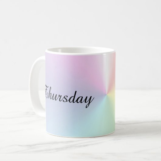 Donderdag Mok Shimmer Coffee van Janz (Voorkant links)