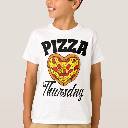 Donderdag Pizza Night Funny Pizza Lover Fast Food T-shirt (Voorkant)