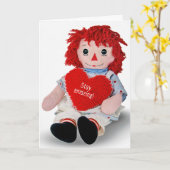 Donderdag Rag Doll met hartkaart Kaart (Gele Bloem)