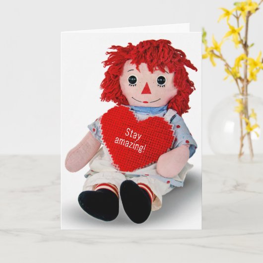 Donderdag Rag Doll met hartkaart Kaart (Gele Bloem)