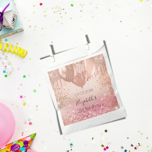 Donderdag roze roze gouden ballonnen bedankzakje