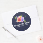Donderdag Rozen Waterverf bloemen Hartelijk dank Ronde Sticker (Envelop)