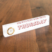 Donderdag Schijf met klok Naambordje (Zijkant)