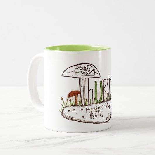 Donderdag Tweekleurige Koffiemok (Voorkant links)