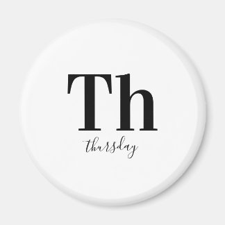 Donderdag Typografie Zwart-wit Magneet