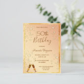 Donderdag uitnodiging gouden zeepbellen (Staand voorkant)