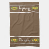 Donderdag van de week Zonnebloem Keukenhanddoek (Verticaal)